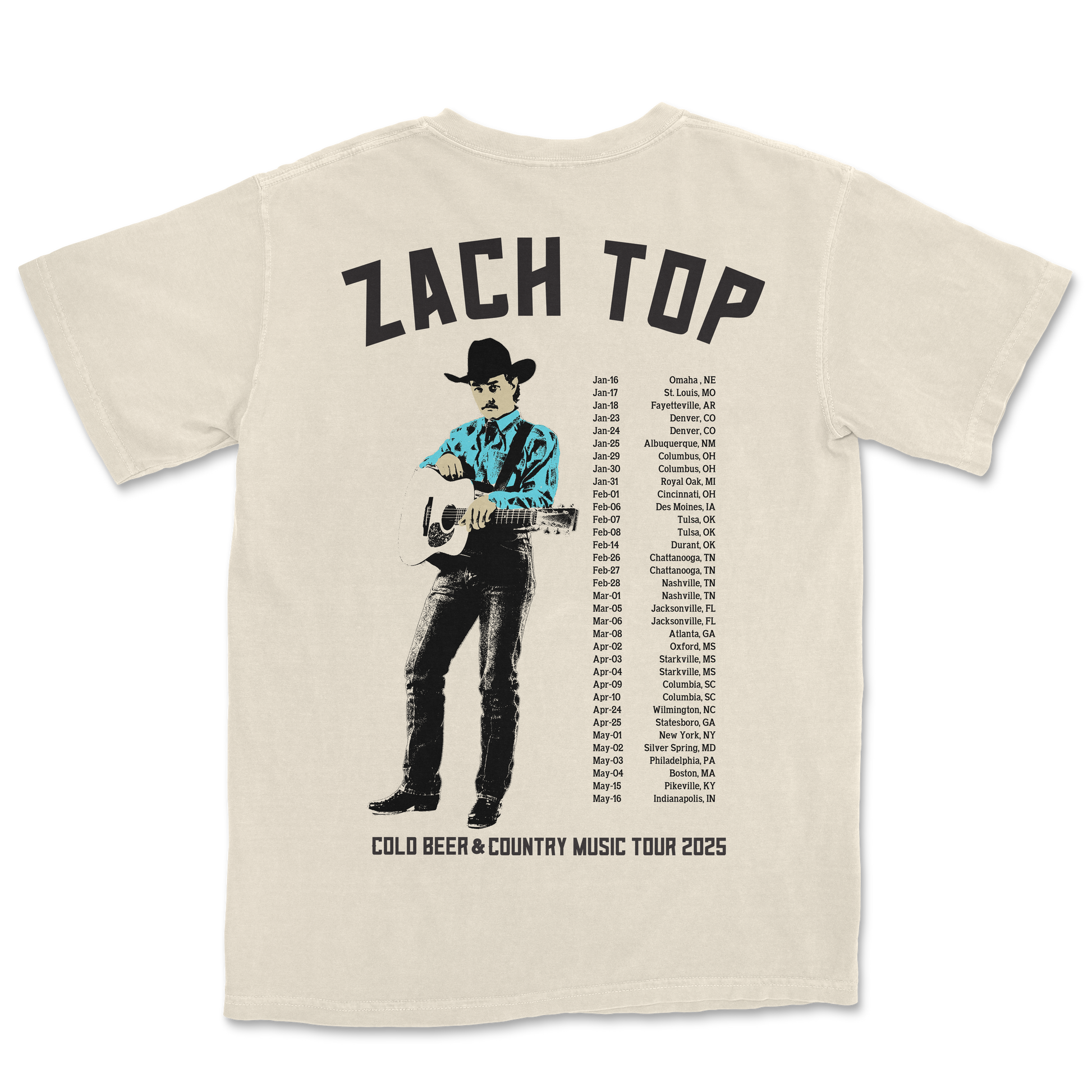 2025 Natural Tour Tee – Zach Top Official Store