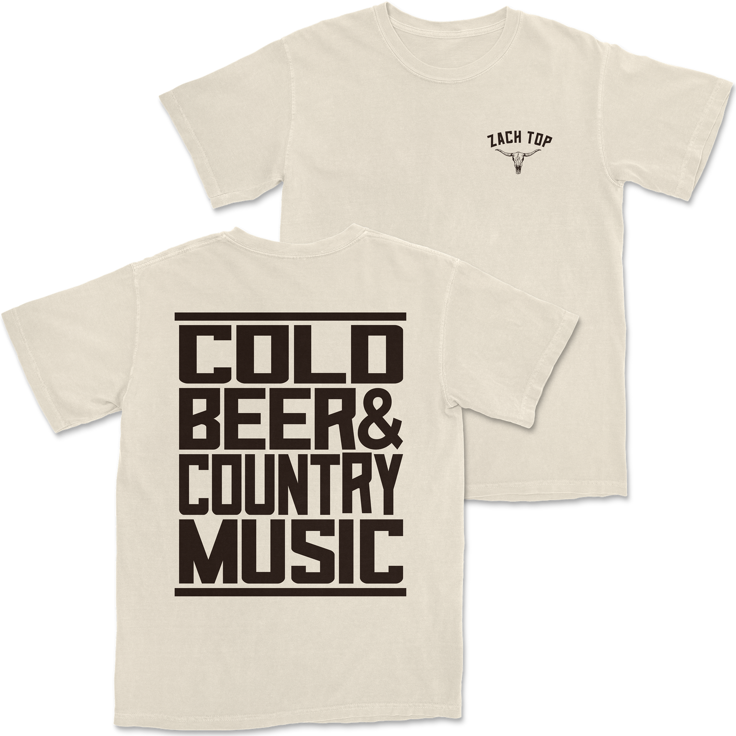 Cold Beer Ivory Brown Tee