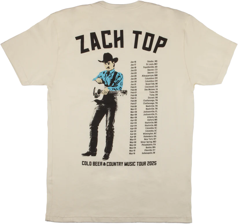 2025 Natural Tour Tee (Pre-Order) – Zach Top Official Store