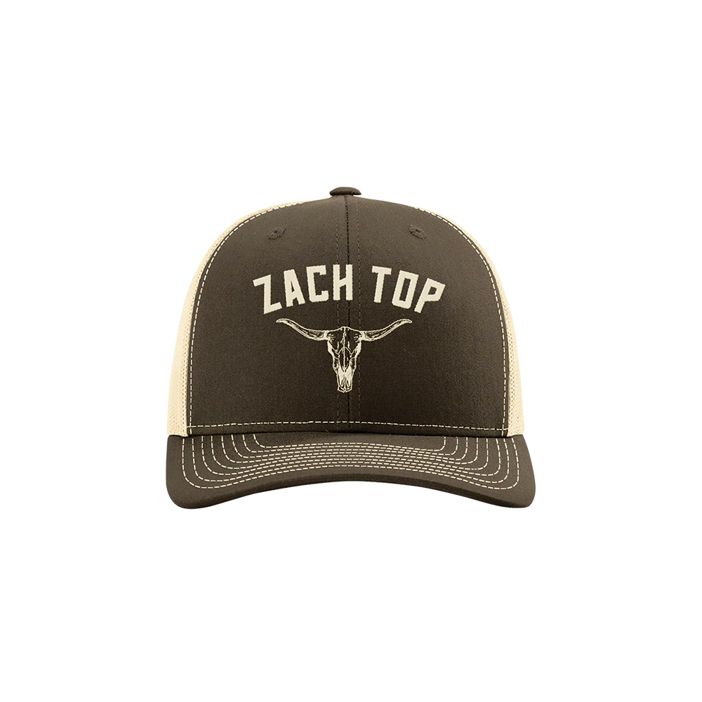 Official Zach Top Merchandise. Brown Skull Logo Cap