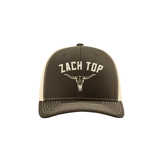 Official Zach Top Merchandise. Brown Skull Logo Cap